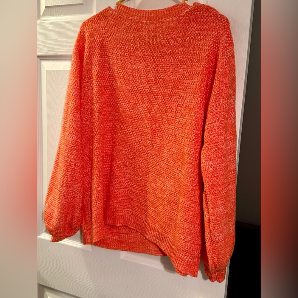 Zenana Outfitters Vibrant Orange Crew Neck Sweater - Picture 4 of 6